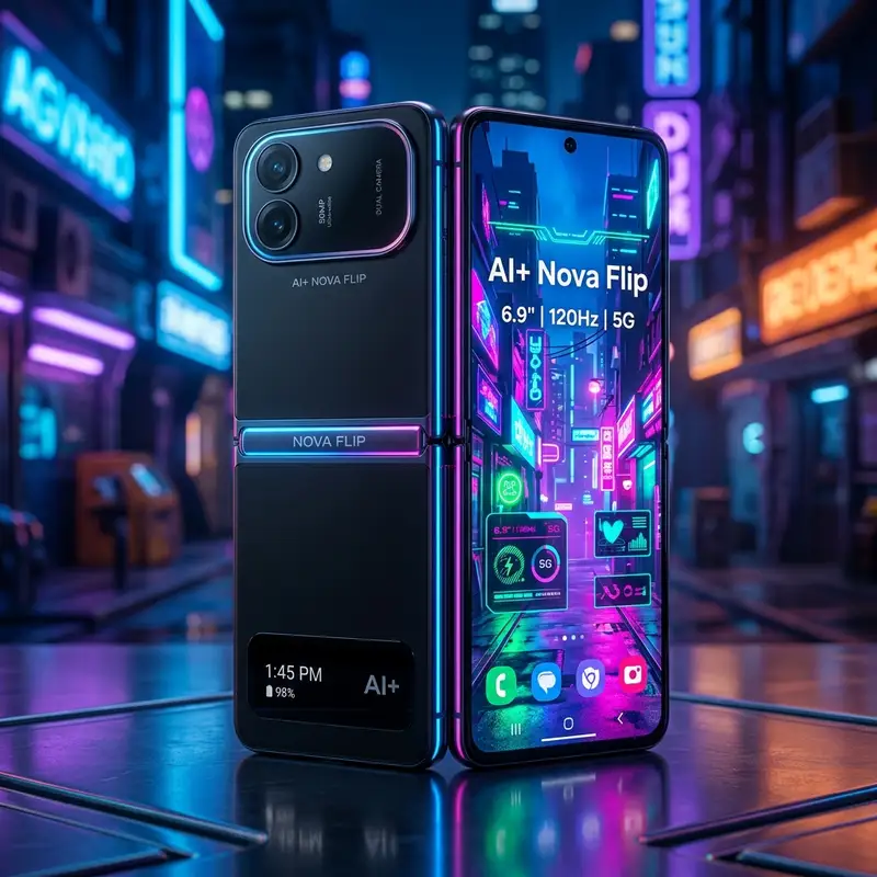 AI+ Nova Flip 5G भारत में लॉन्च: 50MP कैमरा और 6.9 इंच AMOLED स्क्रीन के साथ, जानें कीमत