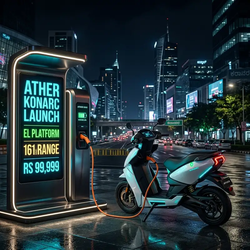 Ather Konarc Launch EL Platform: ₹99,999 में 161 KM रेंज! 🚗⚡