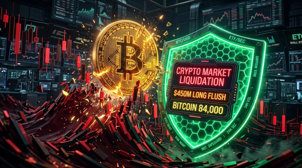 Crypto Market Liquidation: $450M के लॉन्ग्स लिक्विडेट, BTC फिसला! 💰📉