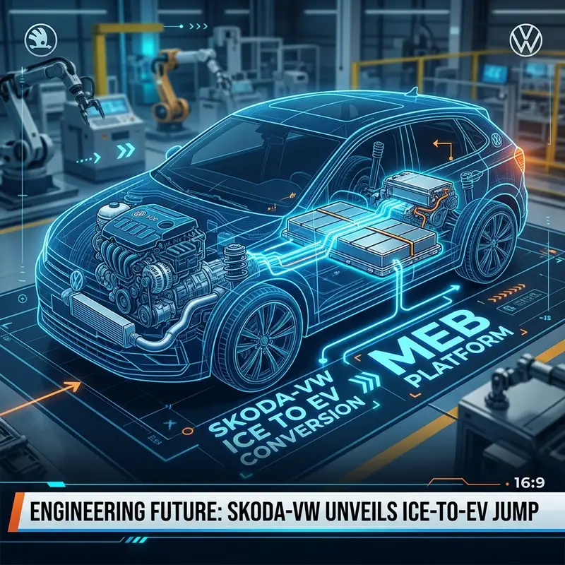 Skoda-VW का India Plan: ICE (Petrol) गाड़ियों को EV में बदलने के लिए 'IMP Platform'! 🚗⚡