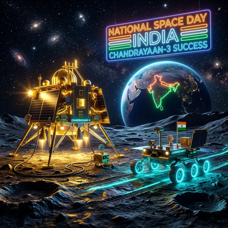 National Space Day India 2026: चंद्रयान-3 की वर्षगांठ और स्पेस बूम! 🚀🇮🇳