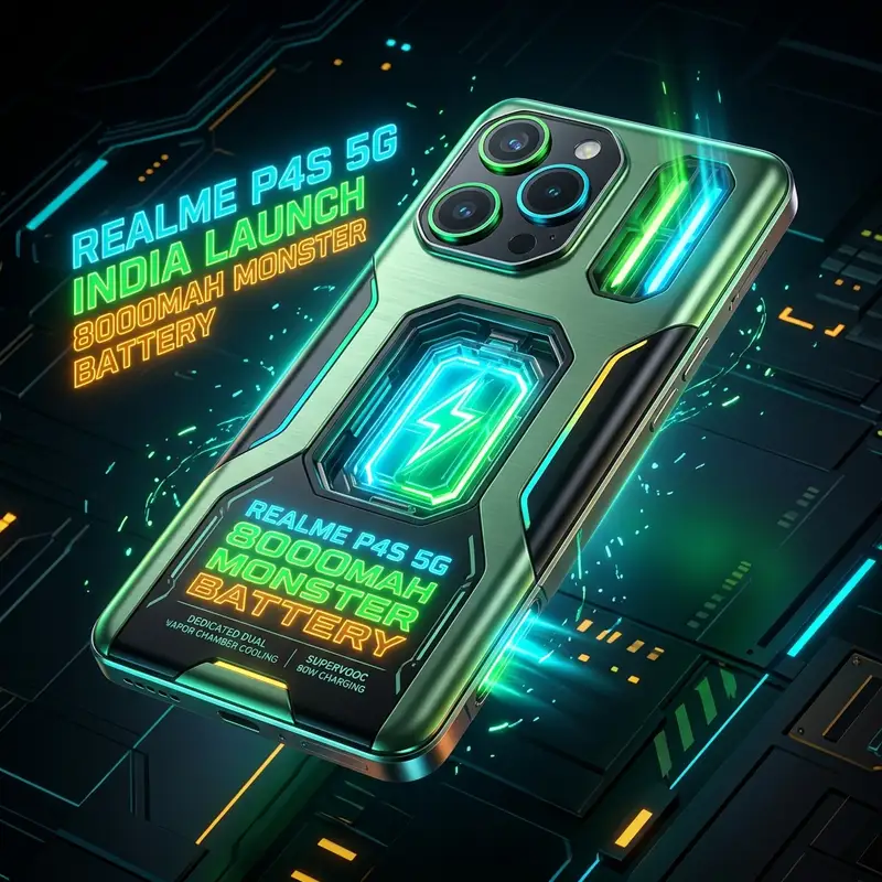 Realme P4s 5G India Launch: 8000mAh बैटरी का मॉन्स्टर फोन! 📱🔋