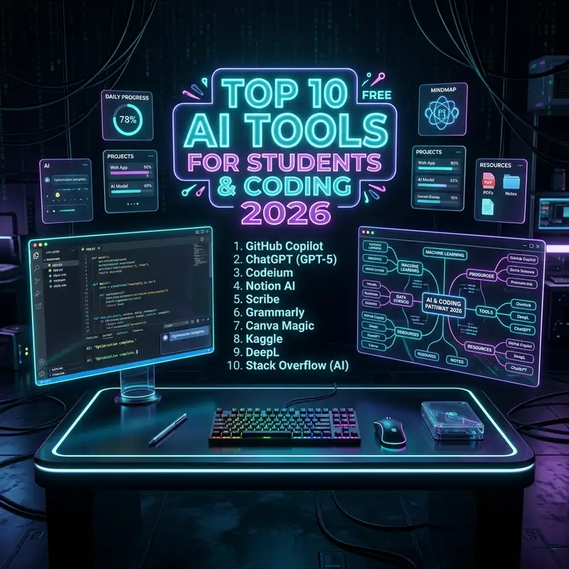 Top Free AI Tools for Students: कोडिंग, स्टडी और प्रोजेक्ट्स के लिए बेस्ट! 🤖🎓