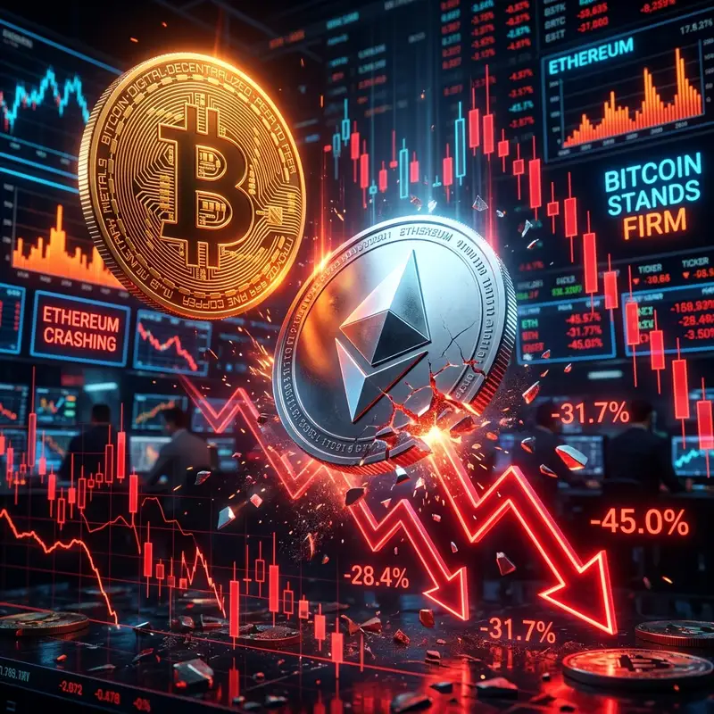 Ethereum vs Bitcoin: ETH में 35% की भारी गिरावट, क्या Altcoins का समय खत्म हो रहा है? 📉💰