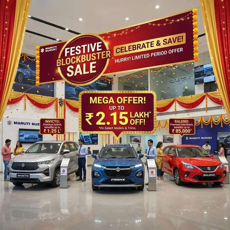 Maruti Invicto, Fronx, Baleno पर भारी Discount: ₹2.15 लाख तक की छूट! 🚗💸